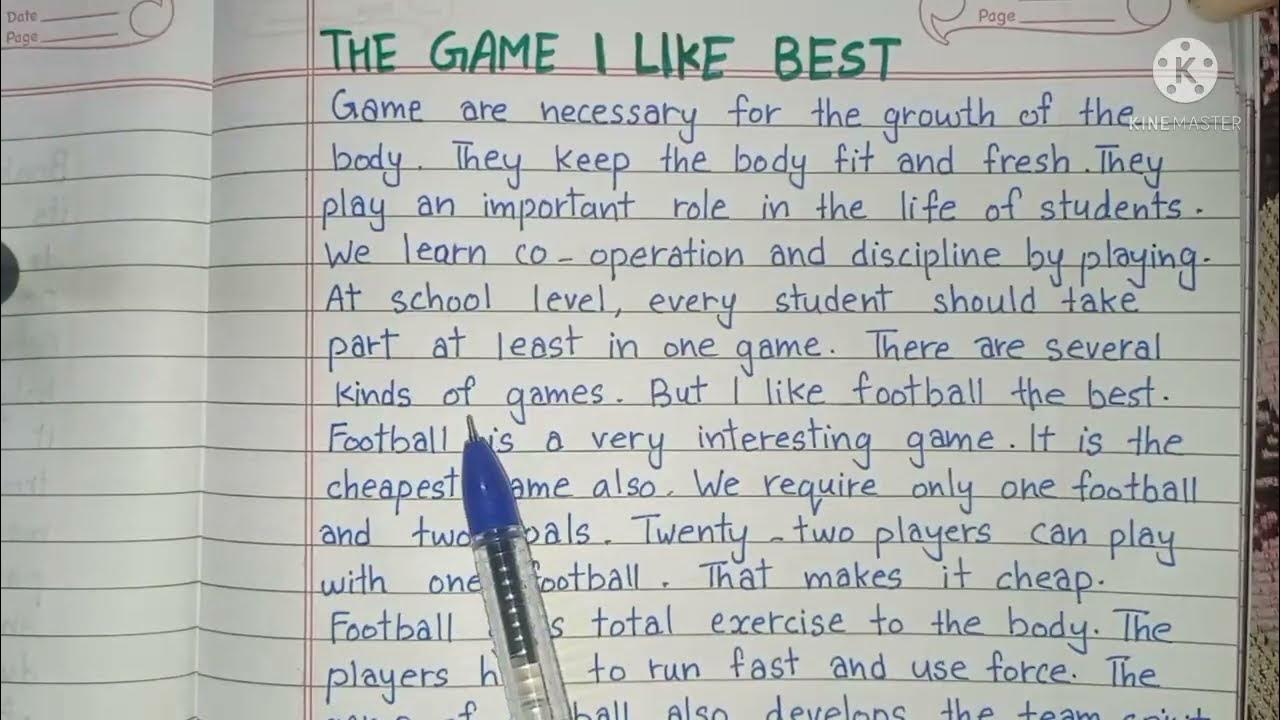 essay about the game i like most