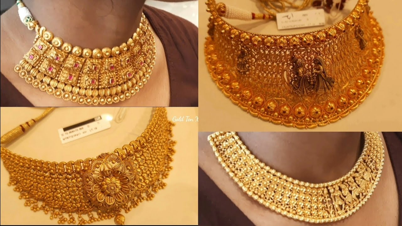 Gold Choker Design Collection | Tanishq Gold Jewellery Designs | Gold Ten X  - YouTube