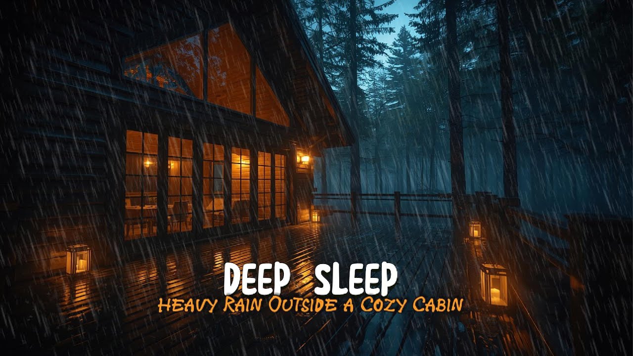 Deep Sleep with Heavy Rain Outside a Cozy Cabin - YouTube