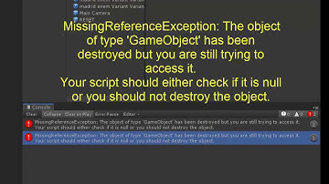 Unity Error MissingReferenceException: The object of type 