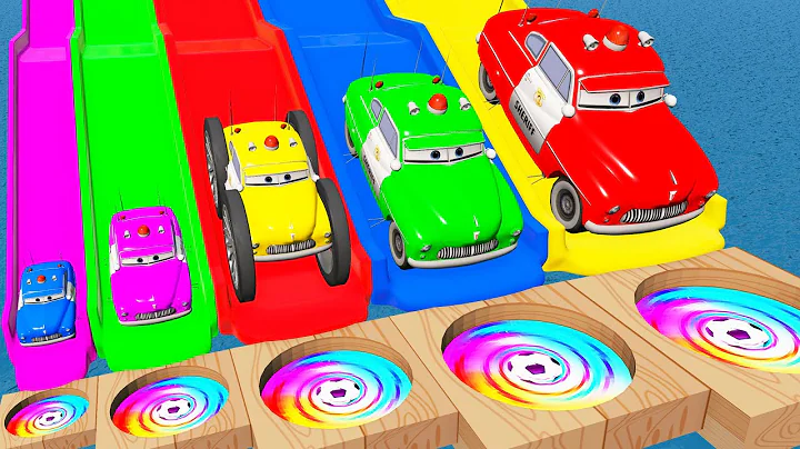 Big & Small Police Car Chases vs Slide Colors with Trains vs Portal Trap | BeamNG.Drive #8