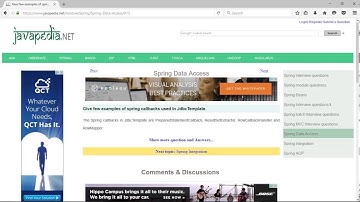 Give few examples of spring callbacks used in JdbcTemplate. | javapedia.net