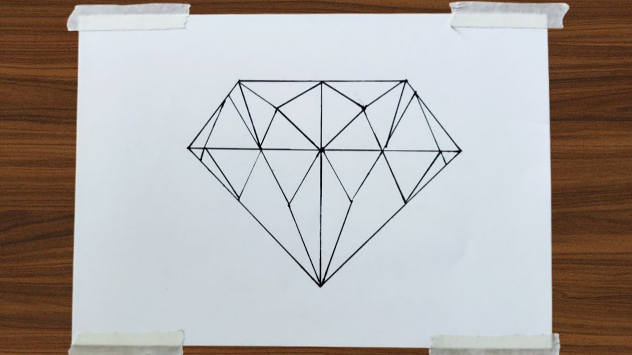 Diamond drawing easy step by step | very easy drawing
