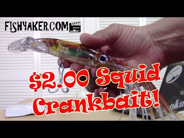 $2.00 Chinese Squid Crankbait Fishing Lure Review: Episode 552