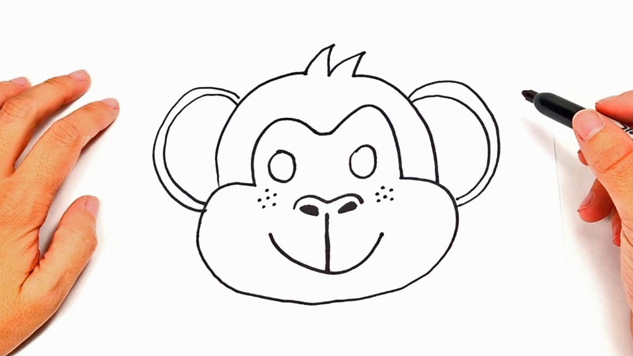 COMO DESENHAR O ROSTO DE UM MACACO FÁCIL /// HOW TO DRAW MONKEY FACE (EASY)  