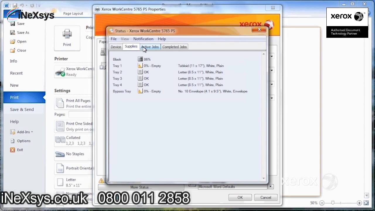 How to Check the Status of the Copier - Xerox Work Centre 7200
