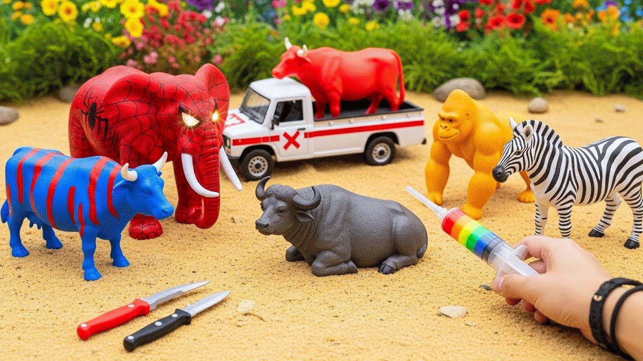 AMAZING TOY WALKING COW AND ELEPHANT🐄🐘WADIDAU‼️PROSES POTONG SAPI KURBAN SIMOLASI Part 23
