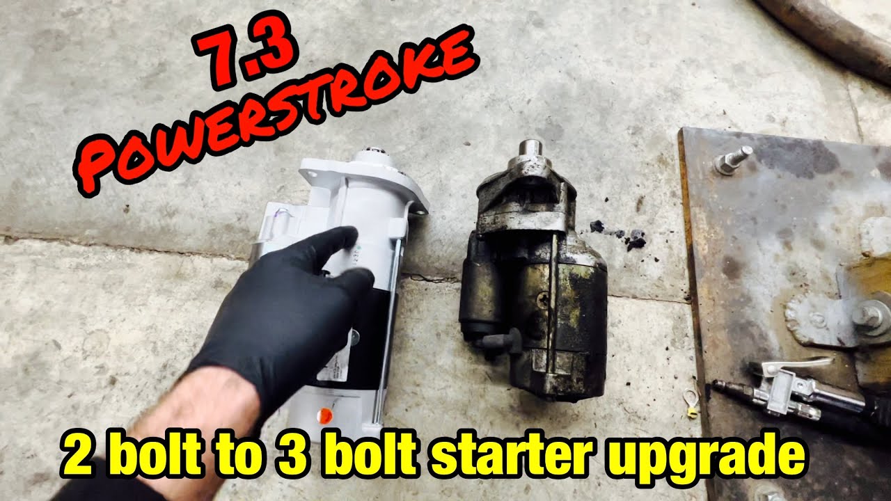 7 3 powerstroke 2 to 3 bolt starter upgrade youtube