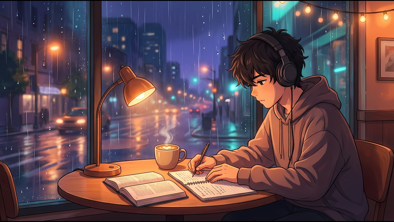 2AM Study Session | Warm Café Lo-Fi & Peaceful Rain