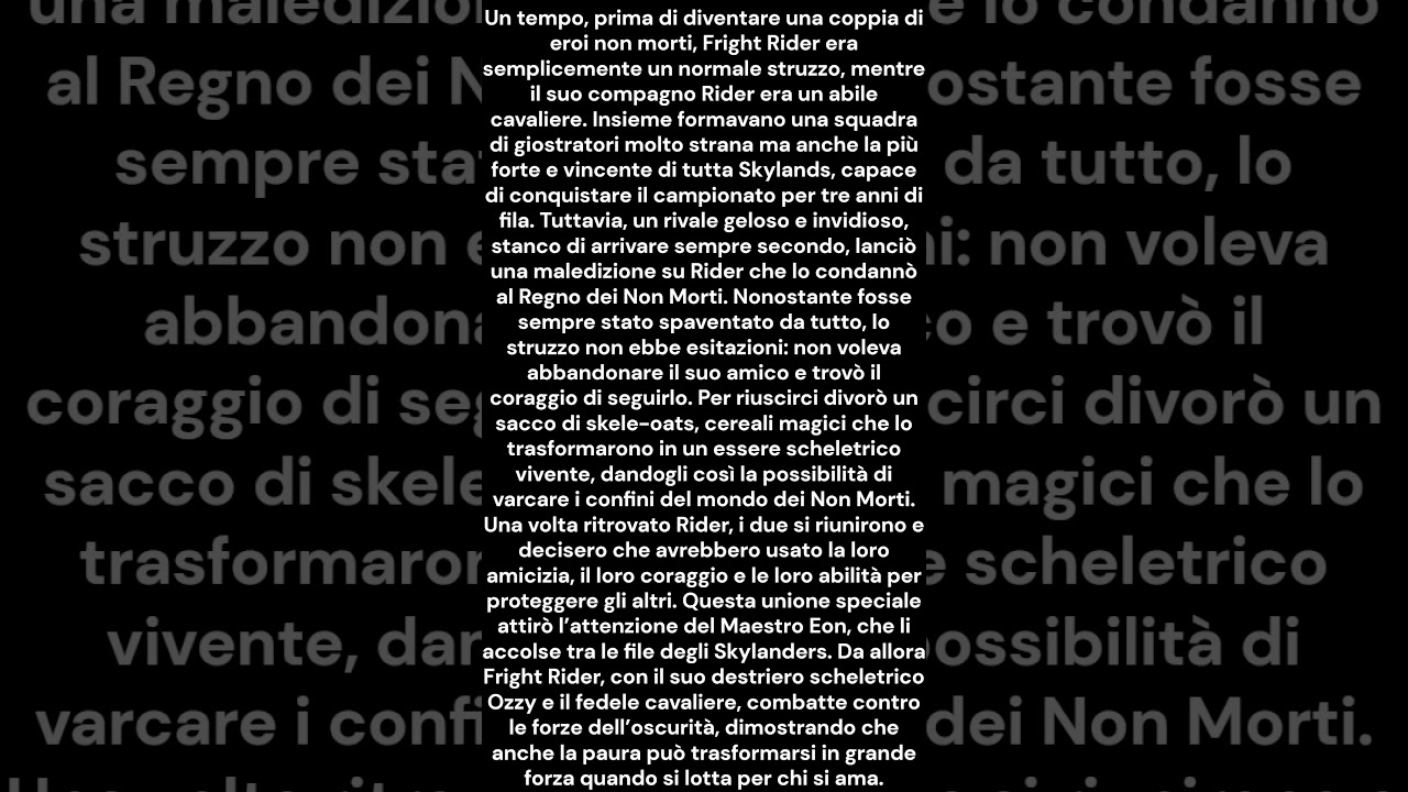 storia di Fright Rider su skylanders 