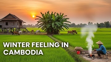 ស្រែបៃតងក្នុងរដូវត្រជាក់ | Green Rice Fields in Cold Season Cambodia