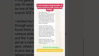 Campus Ambassador to Data Science & ML Intern at WEBEL #euron #euronsystems