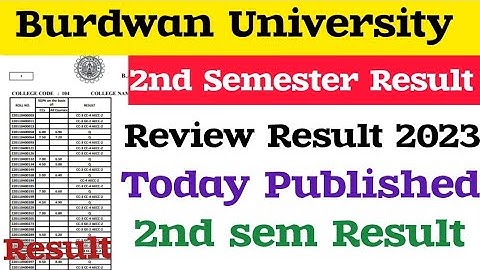 2nd semester Review Results 2023 || Burdwan University 2nd sem result