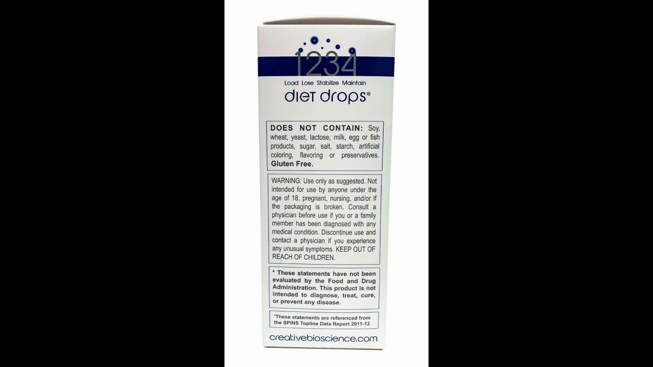 Creative Bioscience 1234 Diet Drops Weight Loss Supplement Fat Burner - HCG Free