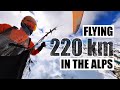 Flying a 220 km triangle in the alps on a paraglider  mornera