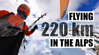 Flying a 220 km triangle in the Alps on a paraglider | Mornera