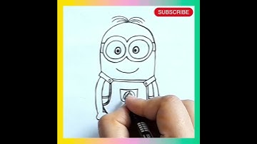 how to draw minion step by step easy for beginners #shorts #short #creativeart