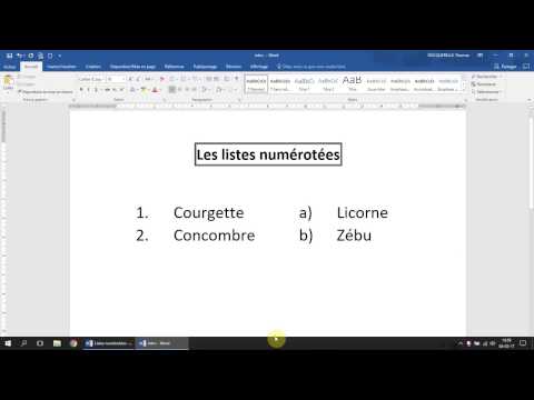 Vidéo: Comment Faire Une Liste Numérotée