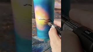 Wave Ocean Sunset #airbrush #posca #painting