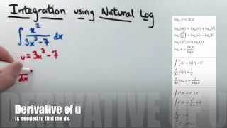 Integration using the Natural Logarithmic Function (example problem)