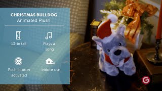 CHRISTMAS BULLDOG Animated Plush