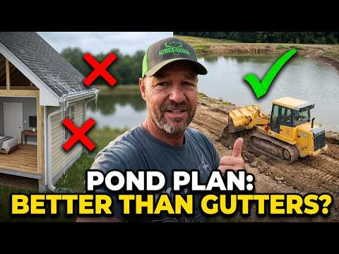 New Pond Build Update! Why Not Pipe the house gutters into the new pond!?