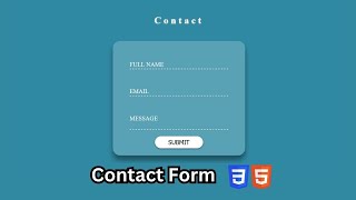 Make A Contact Form Using HTML And & CSS | Create A Responsive Contact Form Using HTML And & CSS