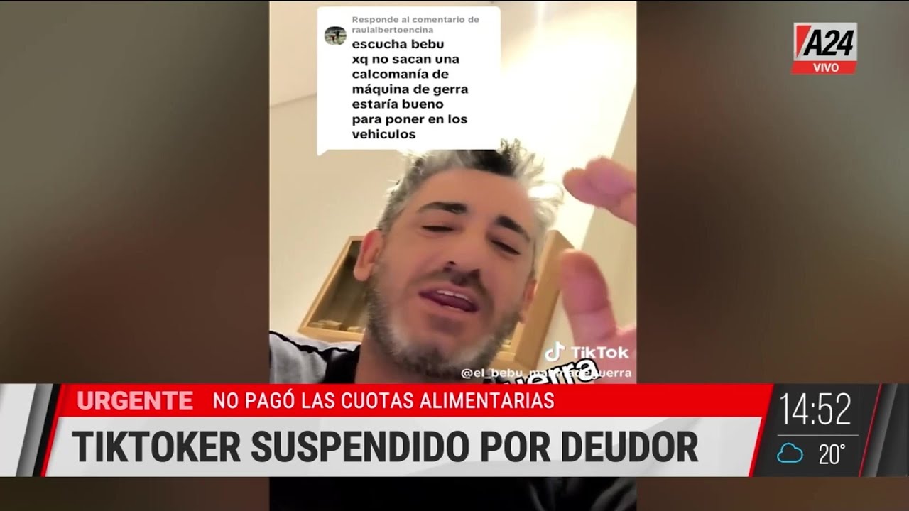 La Justicia le suspendió la cuenta de TikTok hasta que pague la cuota alimentaria