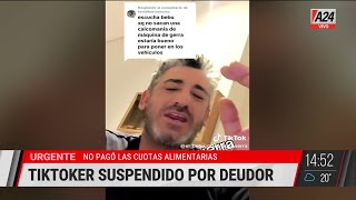La Justicia le suspendió la cuenta de TikTok hasta que pague la cuota alimentaria