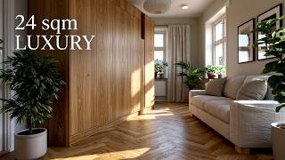 A Chic Open-Plan luxury Studio Apartment Interior Design  - Micro Studio Apartment, 24sqm/258sqft