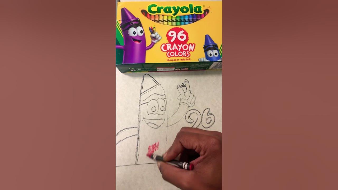 Drawing Cartoon Crayons With A 96 Pack Of Crayola Crayons