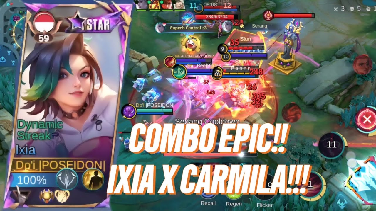 COMBO EPIC!!! IXIA X CARMILA!!! - Mobile Legends