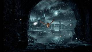 Snowy Night at the Wooden Bridge | Rolling Mist, Howling Wind and Magical Moon❄️🌉 screenshot 2