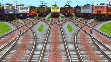🧶All Realistic Electric Trains Crossing By Higher Curves Railroad Tracks | train videos indian rails