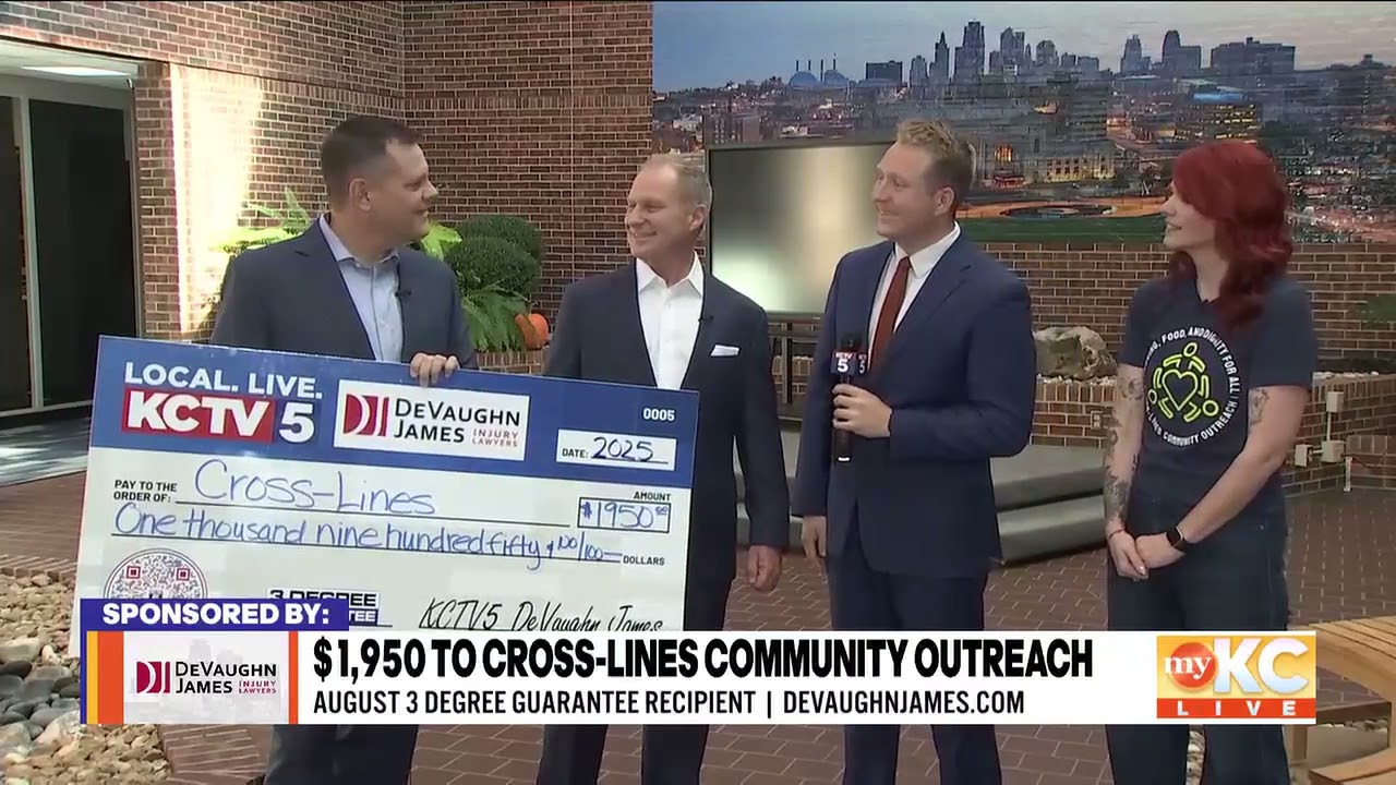 DeVaughn James Injury Lawyers & KCTV5 3 Degree Guarantee September Recipient: Cross-Lines.org