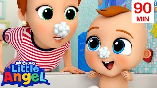 Copy Me Bath Song 🛁 | Little Angel 😇 | 🔤 Subtitled Sing Along Songs 🔤 | Cartoons for Kids