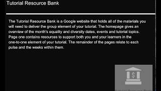 Tutorial resource bank