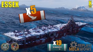 Aircraft Carrier Essex 5 Kills & 160k Damage | World of Warships Gameplay