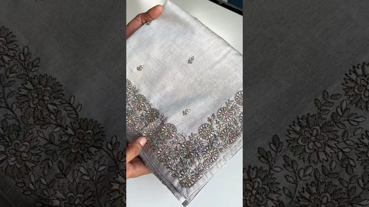 Designer Tussar Embroidered Saree