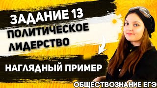 ЕГЭ Обществознание 2022 | Задание 13 | Политология | Политическое лидерство  | Наглядный пример