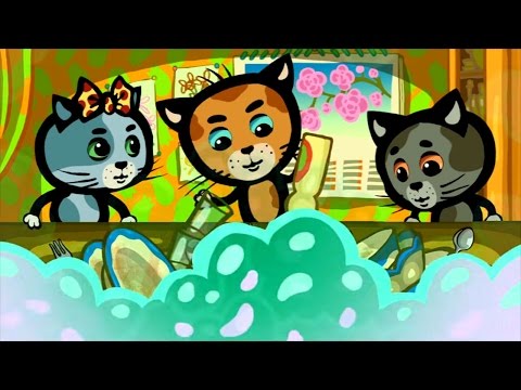 КОТЯТКИНЫ ИСТОРИИ - Чистая посуда | Мультфильм для маленьких | Три котенка