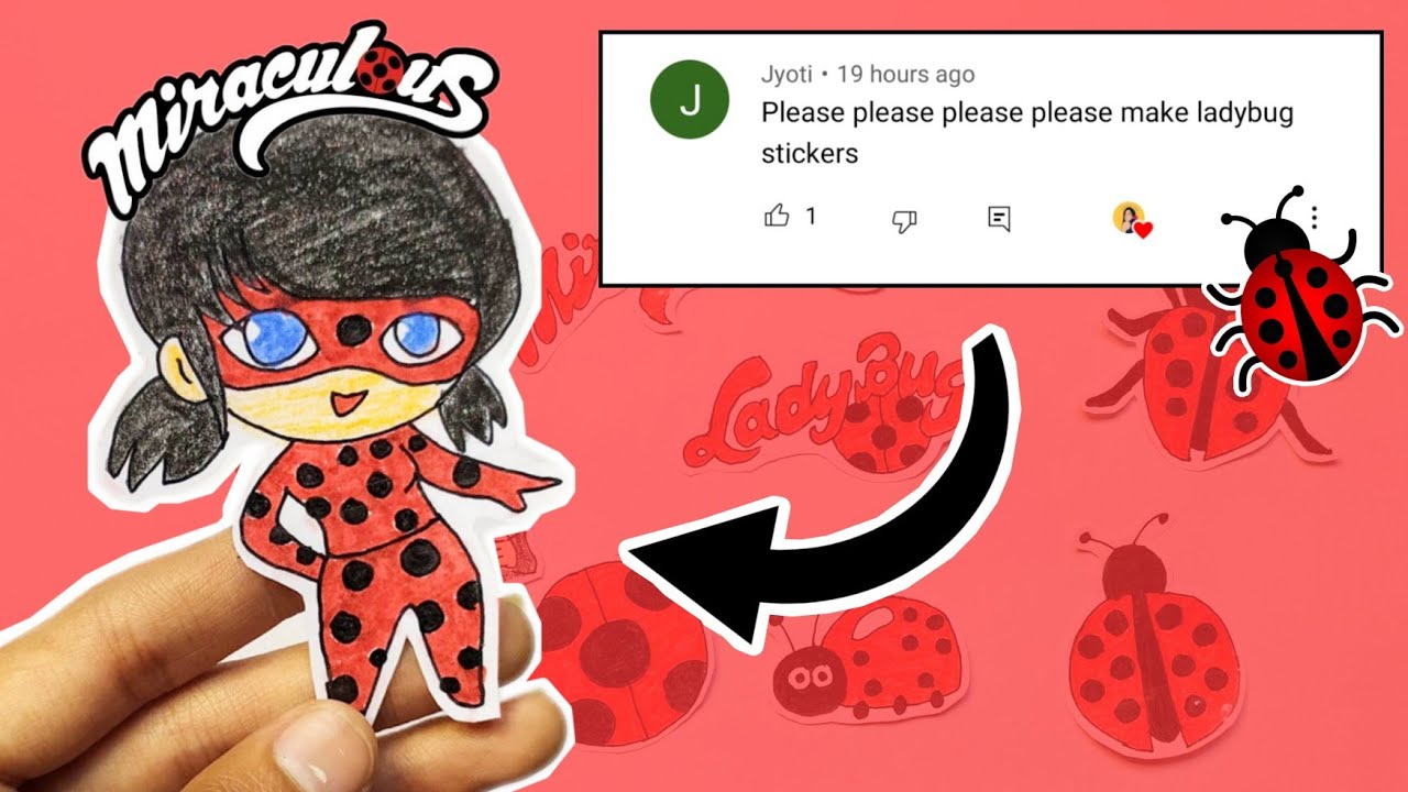 DIY Miraculous Ladybug Stickers!🐞 *without double sided tape
