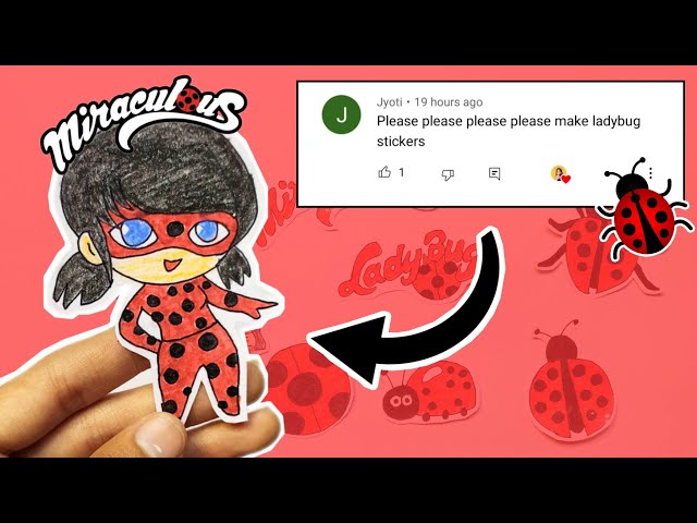 DIY Miraculous Ladybug Stickers!🐞 *without double sided tape 