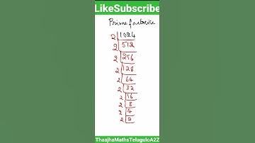 prime factorisation of 1024 // #thaajhamathsteluguloa2z #shorts #mathsshortsyoutube #ytshorts