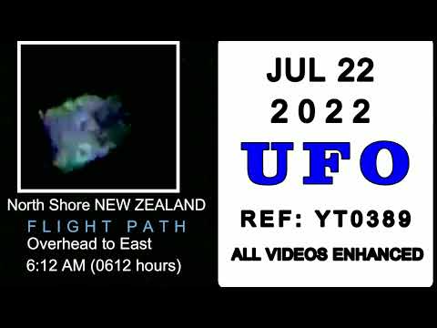 UFO NEW ZEALAND, 22 JUL 2022, REF: YT0389, North Shore, Flight Path Overhead to East.