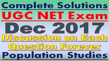UGC NET Population Studies December- 2017, Paper Solution