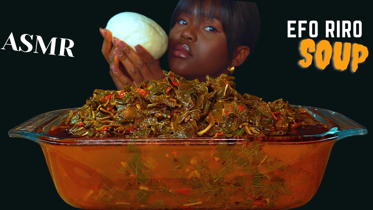 ASMR FUFU (POUNDO) & EFO RIRO SOUP MUKBANG (talking) Nigerian food |Calm Eating Sounds| Vikky ASMR