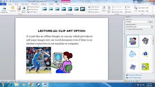 LECTURE 22;CLIP ART OPTION IN MSWORD