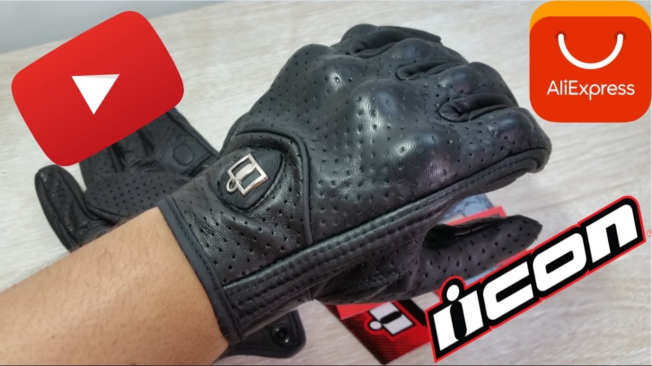 Espinoso Caña Inmoralidad Unboxing Guantes para moto ICON Aliexpress - YouTube