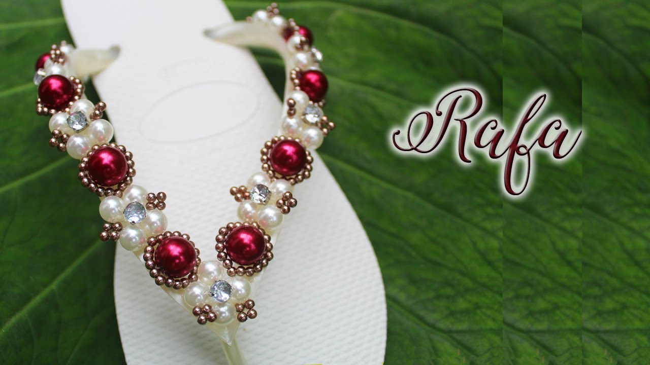 Chinelo decorado: Manta de pérolas para havaianas (DIY fácil e lucrativo)